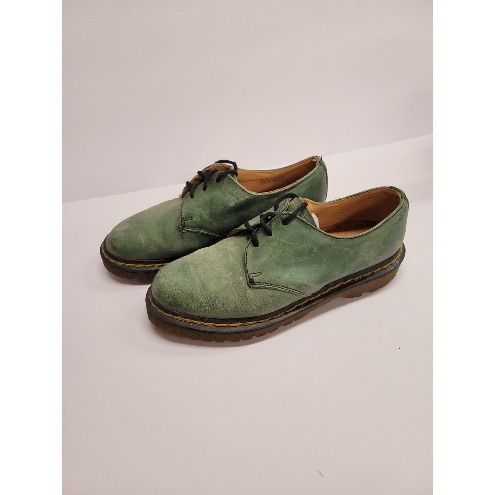 Women’s Green Leather Lace-Up Oxfords